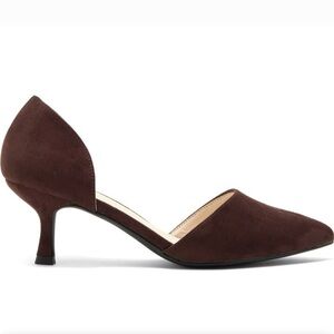 H by HALSTON Bali d'Orsay Brown Faux Suede Heel Size 11